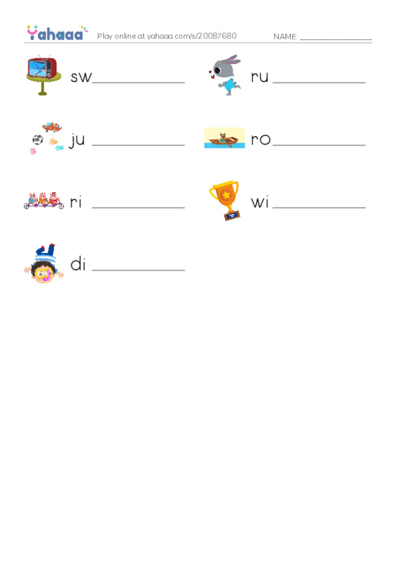 Write the word rows worksheet for athletes