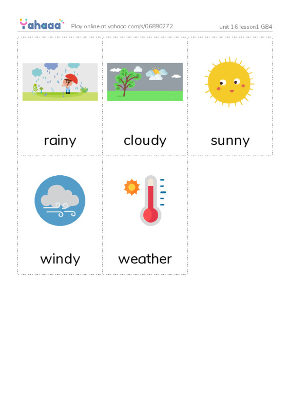 Picture flashcards worksheet for unit 16 lesson1 GB4
