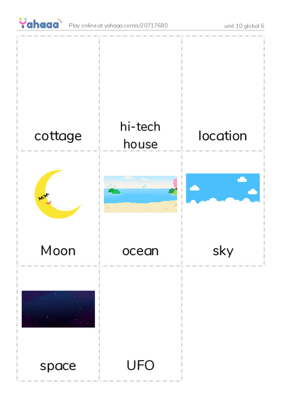Picture flashcards worksheet for unit 10 global 6