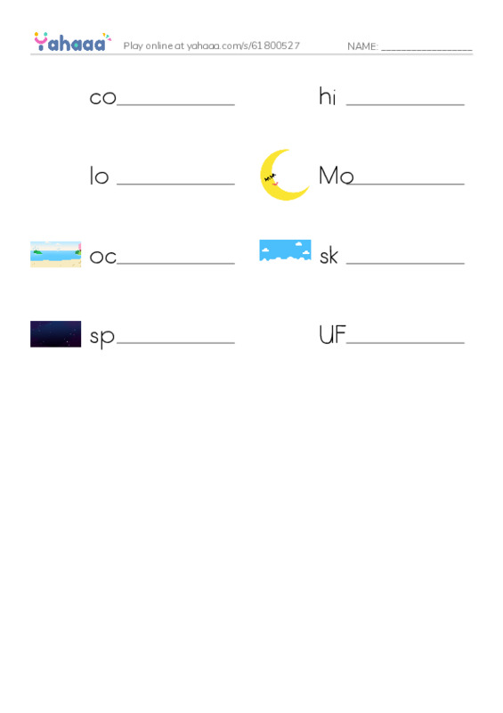 Write the word rows worksheet for unit 10 global 6