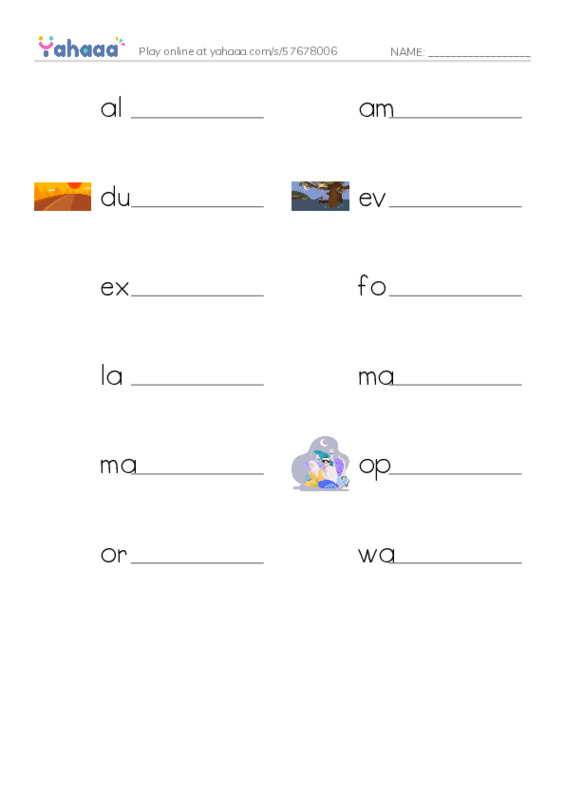 Write the word rows worksheet for 1.1 Vocabulary