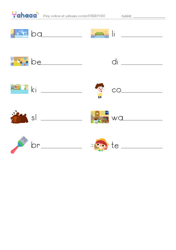 Write the word rows worksheet for T2G1U4L1