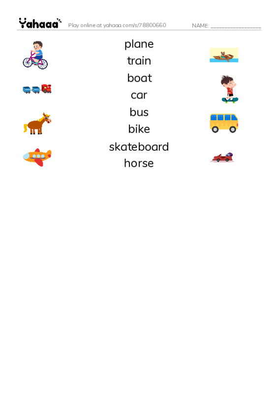 Match both sides worksheet for raz kids going places