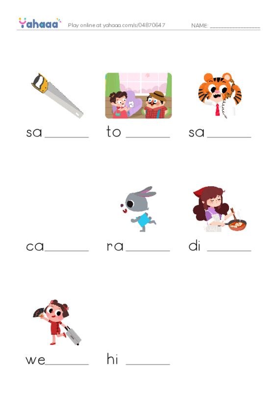 Finish the word worksheet for irregular verbs
