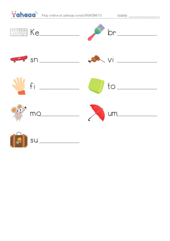 Write the word rows worksheet for Unit 6