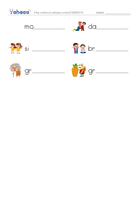 Write the word rows worksheet for ff2