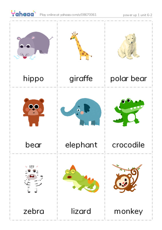 Picture flashcards worksheet for power up 1 unit 6-2