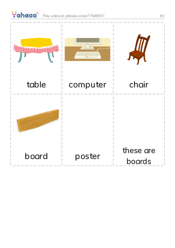Picture flashcards worksheet for ff3