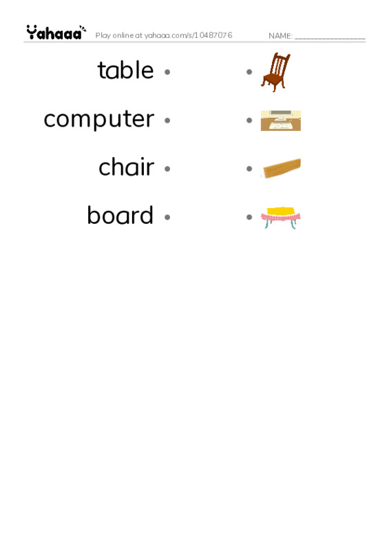 Draw a line to match worksheet for ff3