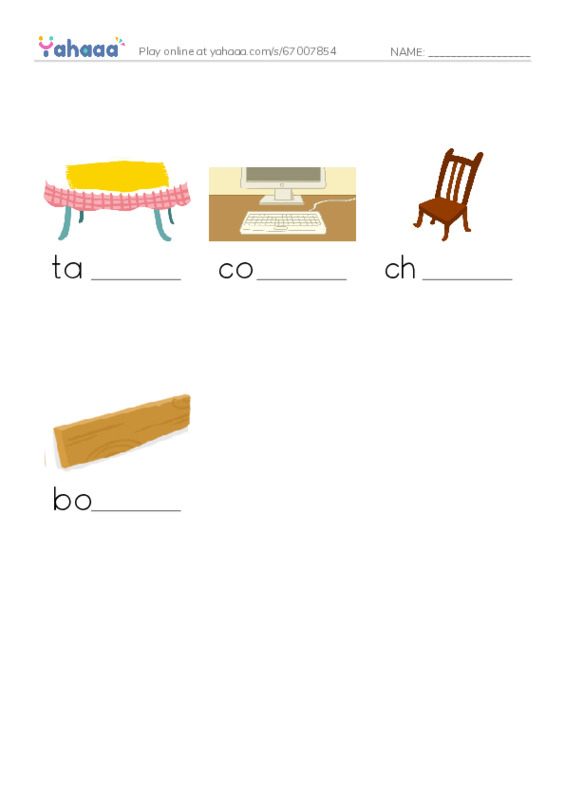 Finish the word worksheet for ff3