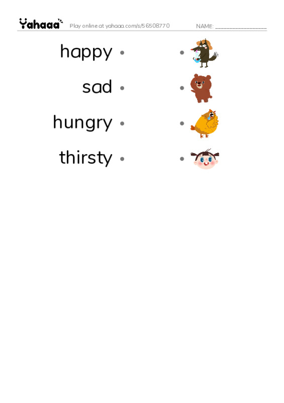Draw a line to match worksheet for ff2