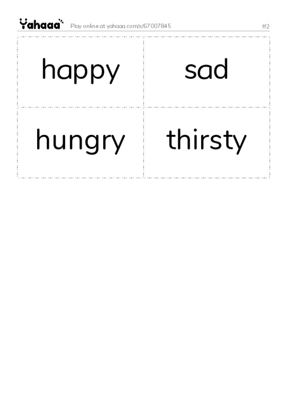 Word flashcards worksheet for ff2