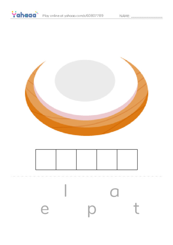 Letter scramble puzzle worksheet for Things in the Kitchen