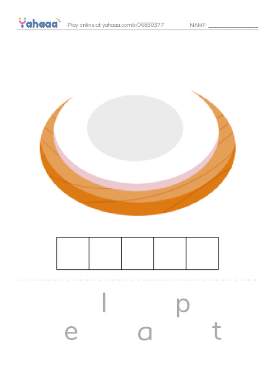 Letter scramble puzzle worksheet for plate, bowl, glass and 5 more
