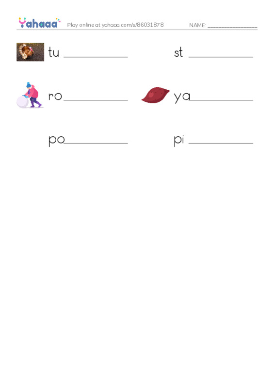 Write the word rows worksheet for smells like thanksgiving