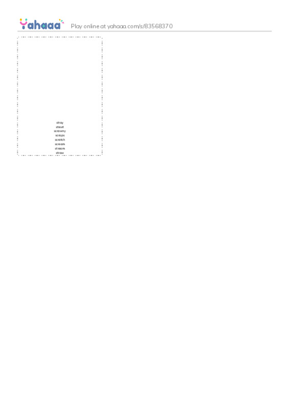 Picture flashcards worksheet for stray, street, scrawny and 5 more