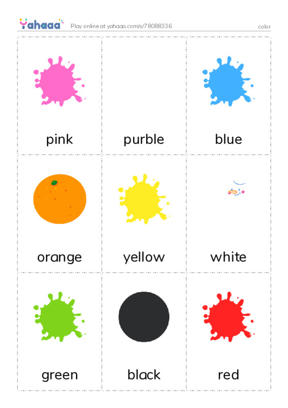 Picture flashcards worksheet for color