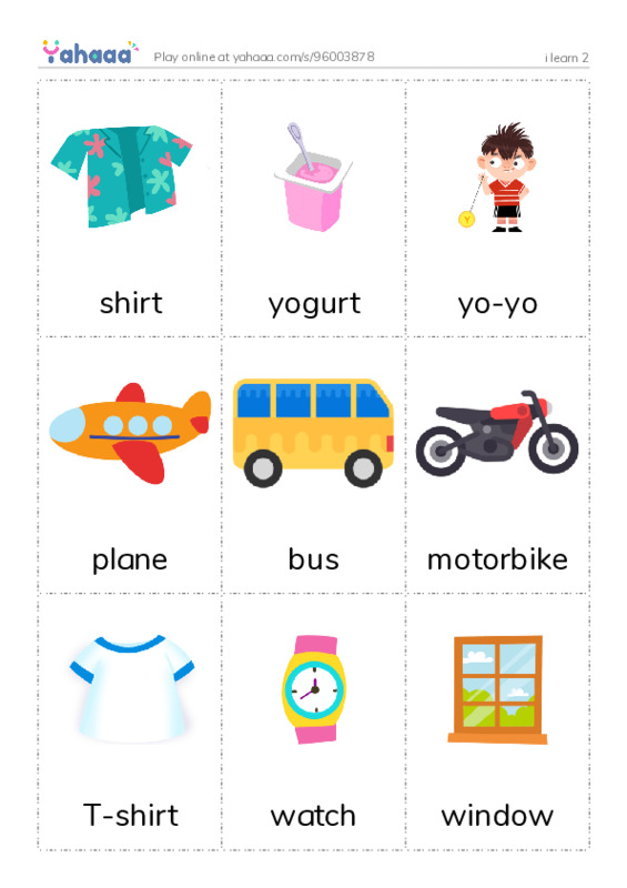 Picture flashcards worksheet for i learn 2