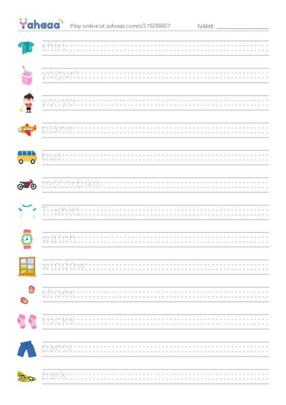 Handwriting lines worksheet for i learn 2