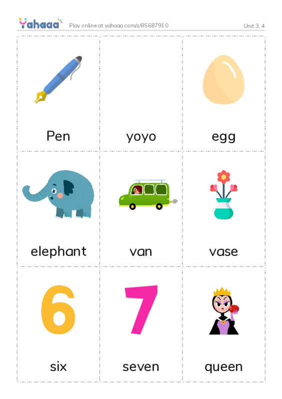 Picture flashcards worksheet for Unit 3, 4