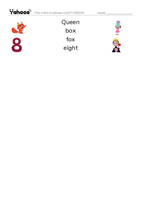 Match both sides worksheet for Q,x