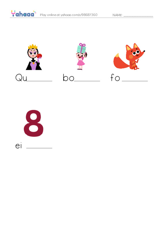 Finish the word worksheet for Q,x