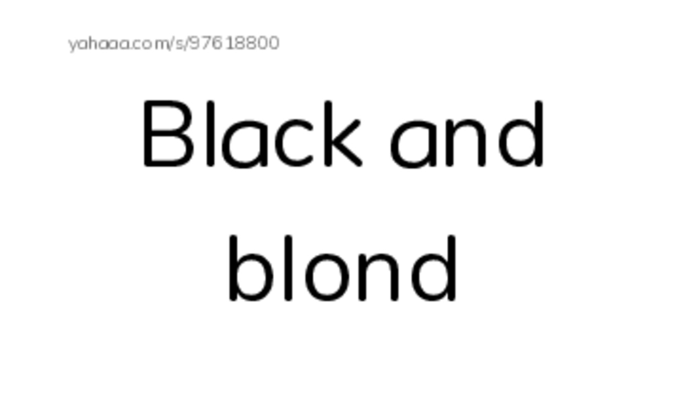 Index cards, words only worksheet for Black and blond, Mustache, mustache and 10 more
