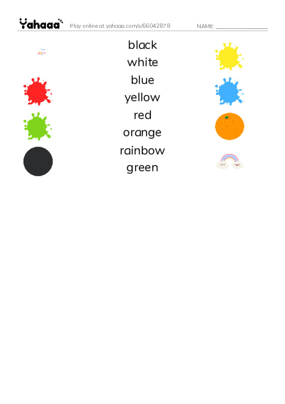 Match both sides worksheet for colors