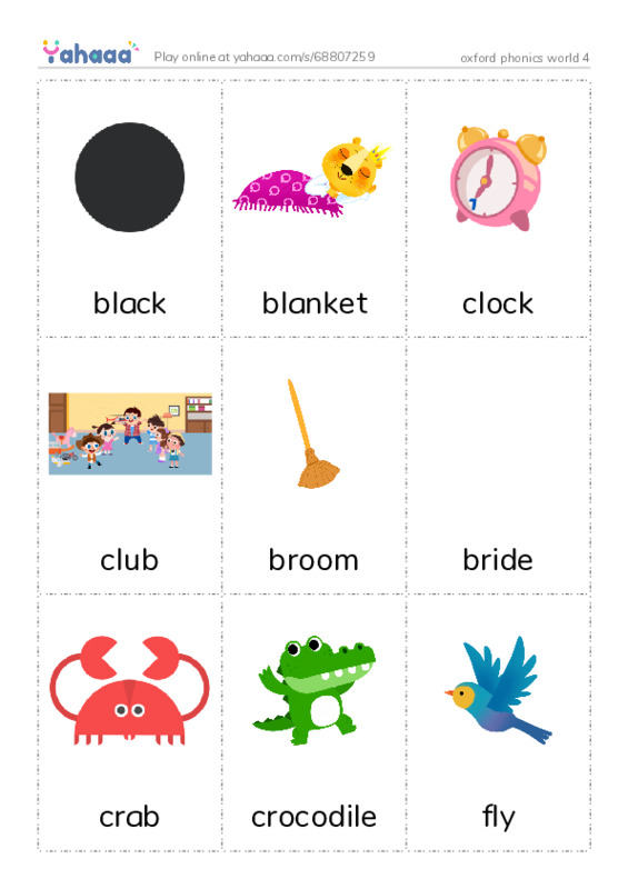 Picture flashcards worksheet for oxford phonics world 4