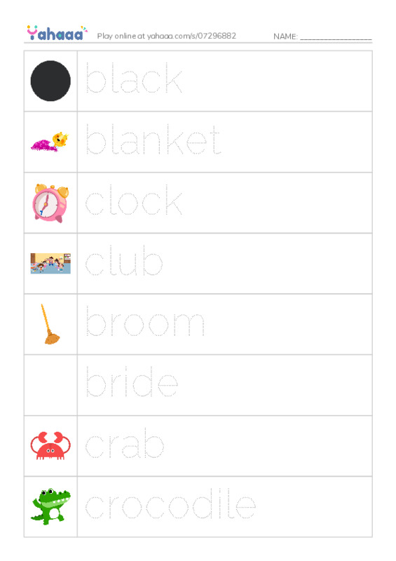 Picture and word rows worksheet for oxford phonics world 4