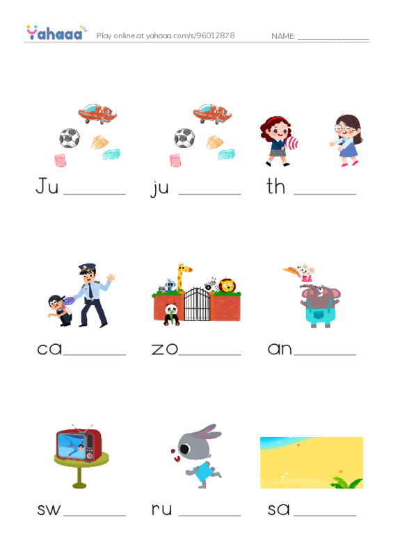 Finish the word worksheet for G1U5