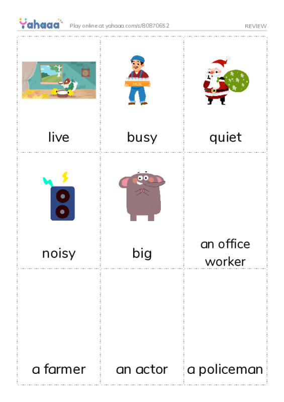 Picture flashcards worksheet for REVIEW