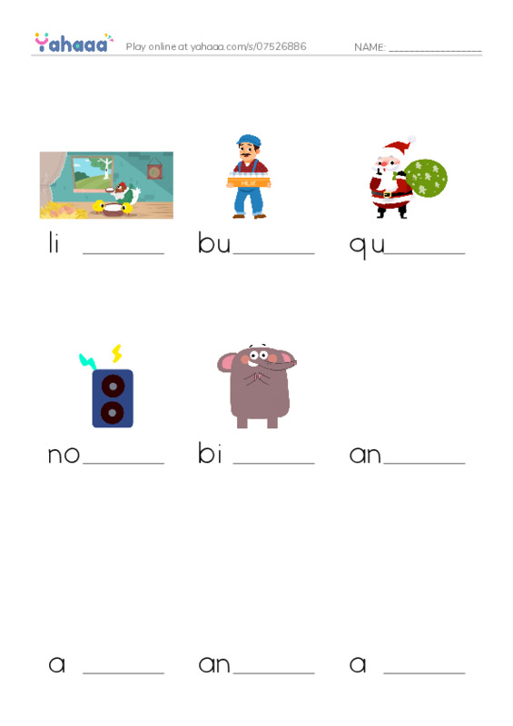 Finish the word worksheet for REVIEW