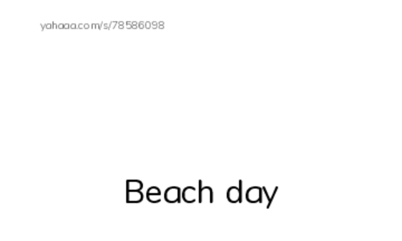 Index cards with pictures worksheet for Beach day, Sunny, sunny and 7 more