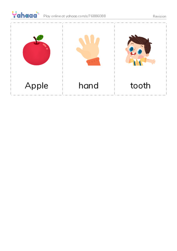 Picture flashcards worksheet for Revision