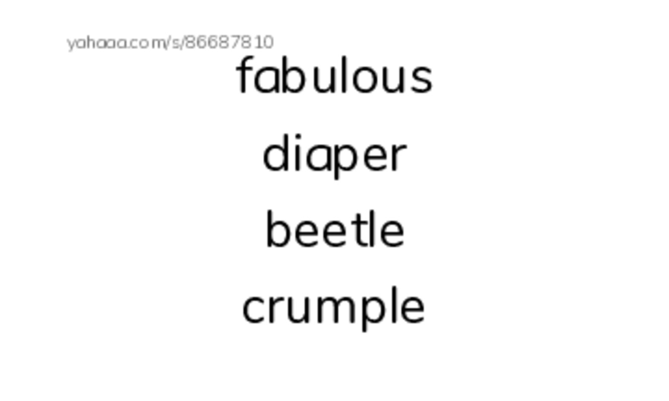 Index cards, words only worksheet for Random English Words