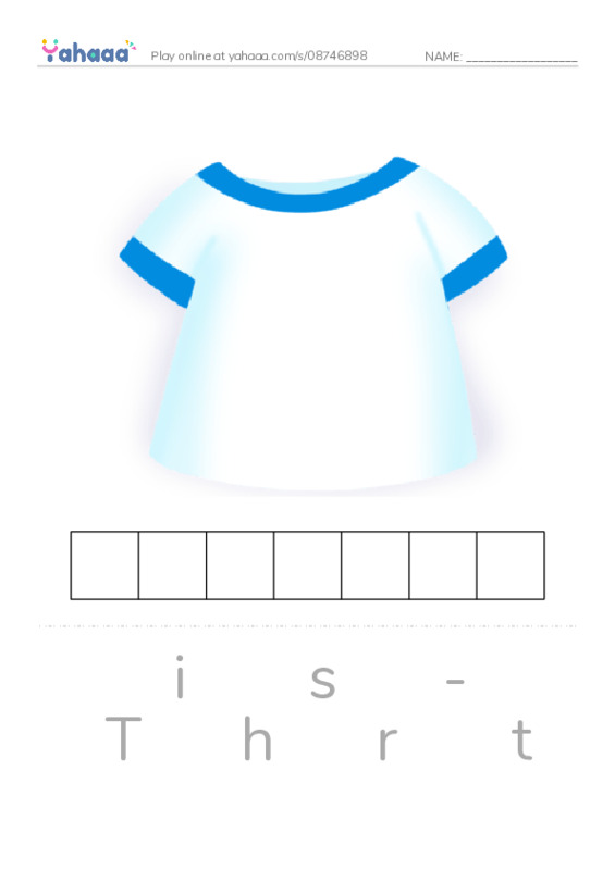 Letter scramble puzzle worksheet for clothes