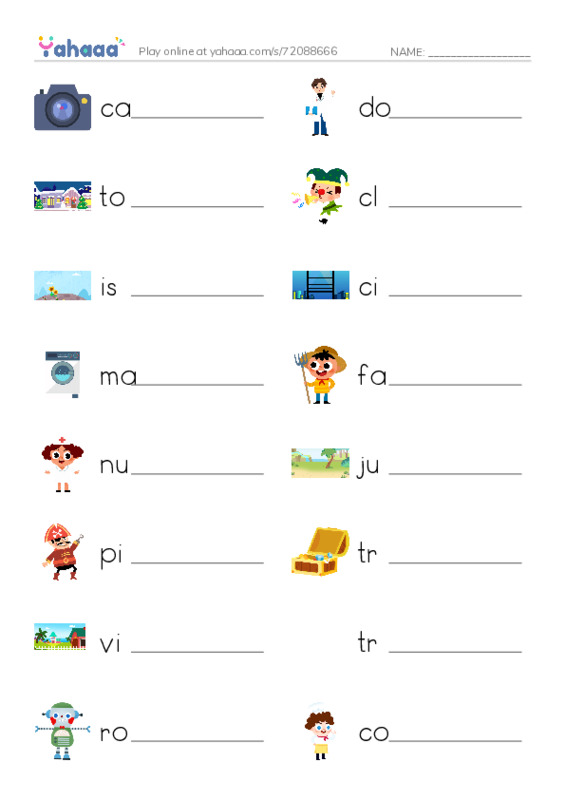 Write the word rows worksheet for MY FAVOURITE BOOK