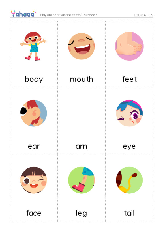 Picture flashcards worksheet for LOOK AT US