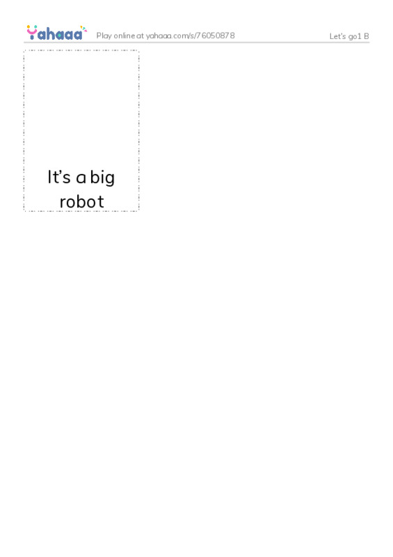 Picture flashcards worksheet for Let’s go1 B