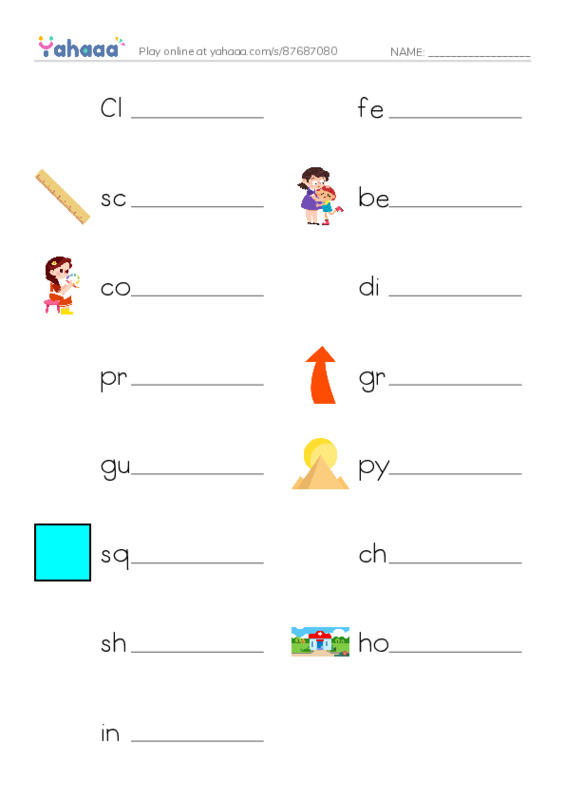 Write the word rows worksheet for Spelling List May 8