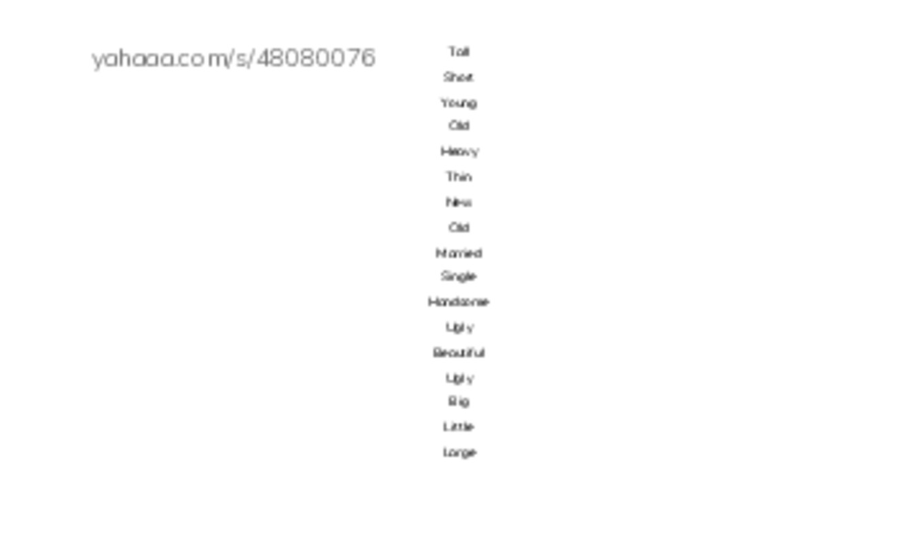 Index cards, words only worksheet for Adjectives