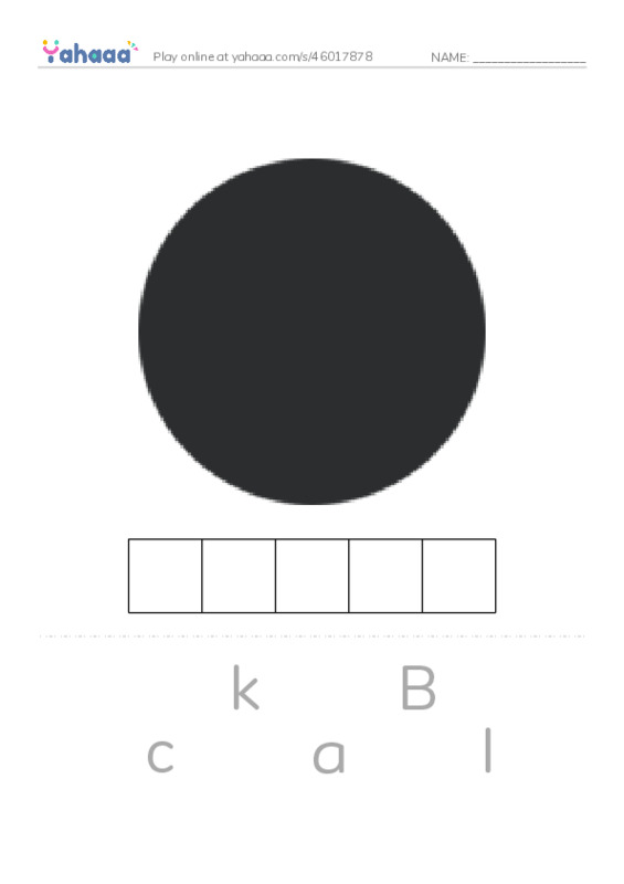 Letter scramble puzzle worksheet for 10-11 LG3A phonics