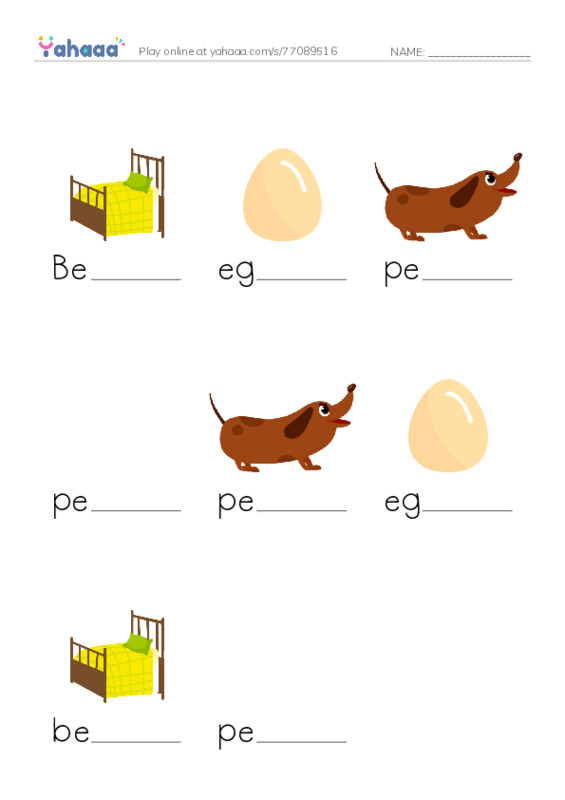 Finish the word worksheet for 46-47 LG1B Phonics