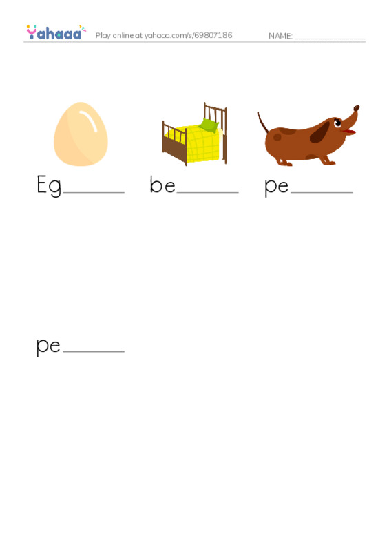 Finish the word worksheet for 46-47 LG1B phonics