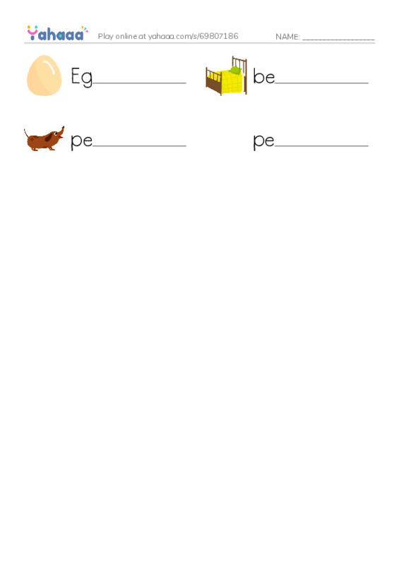 Write the word rows worksheet for 46-47 LG1B phonics