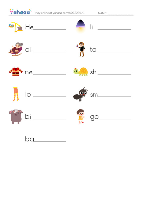 Write the word rows worksheet for 34-35 LG4