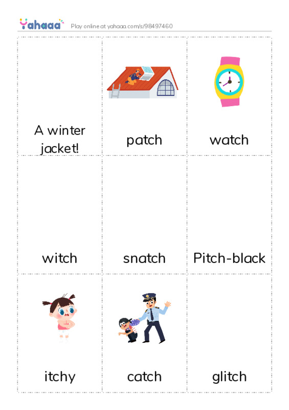 Picture flashcards worksheet for A winter jacket!, patch, watch and 12 more