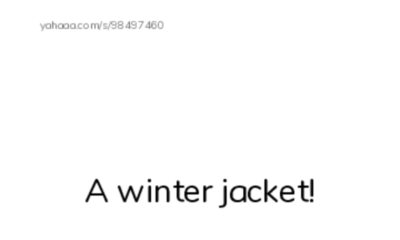 Index cards with pictures worksheet for A winter jacket!, patch, watch and 12 more