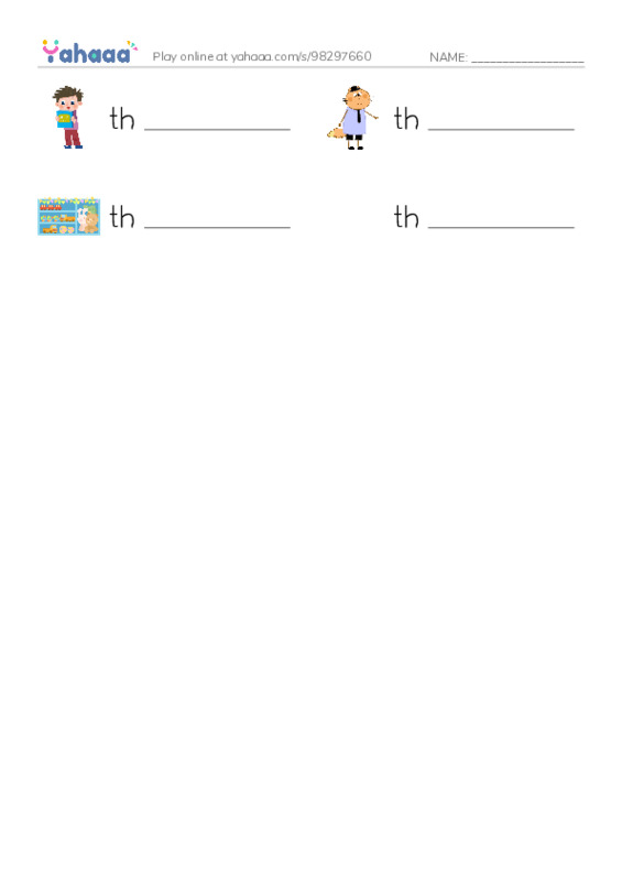 Write the word rows worksheet for Demonstrative pronouns